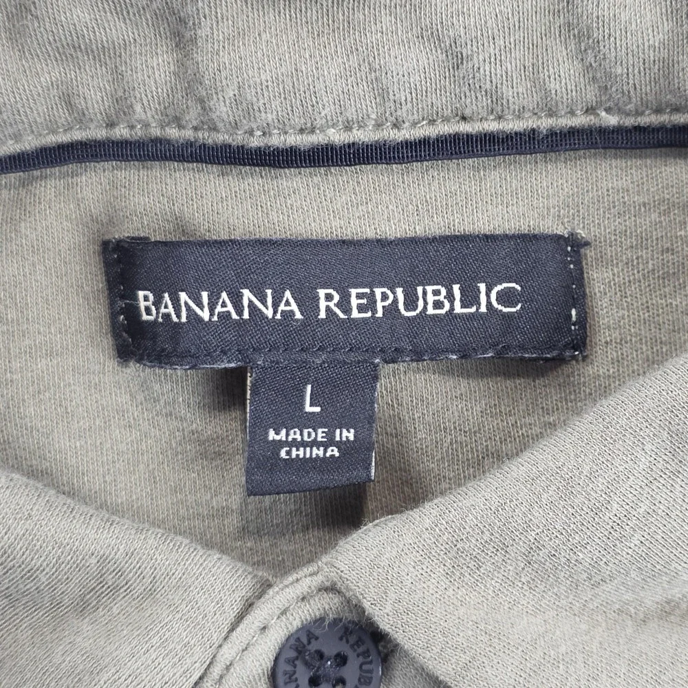 Banana Republic Polo Shirt Lot Mens L Green‎ Short Sleeve 100% Cotton 2 Pack